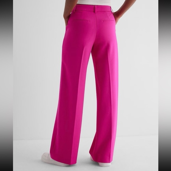 H&M | Wide Leg Dress Pants / Trouser Pants in Hot Pink| Size 2 NWOT - Picture 3 of 10